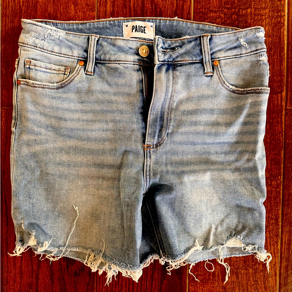 Paige cut-off denim shorts size 28